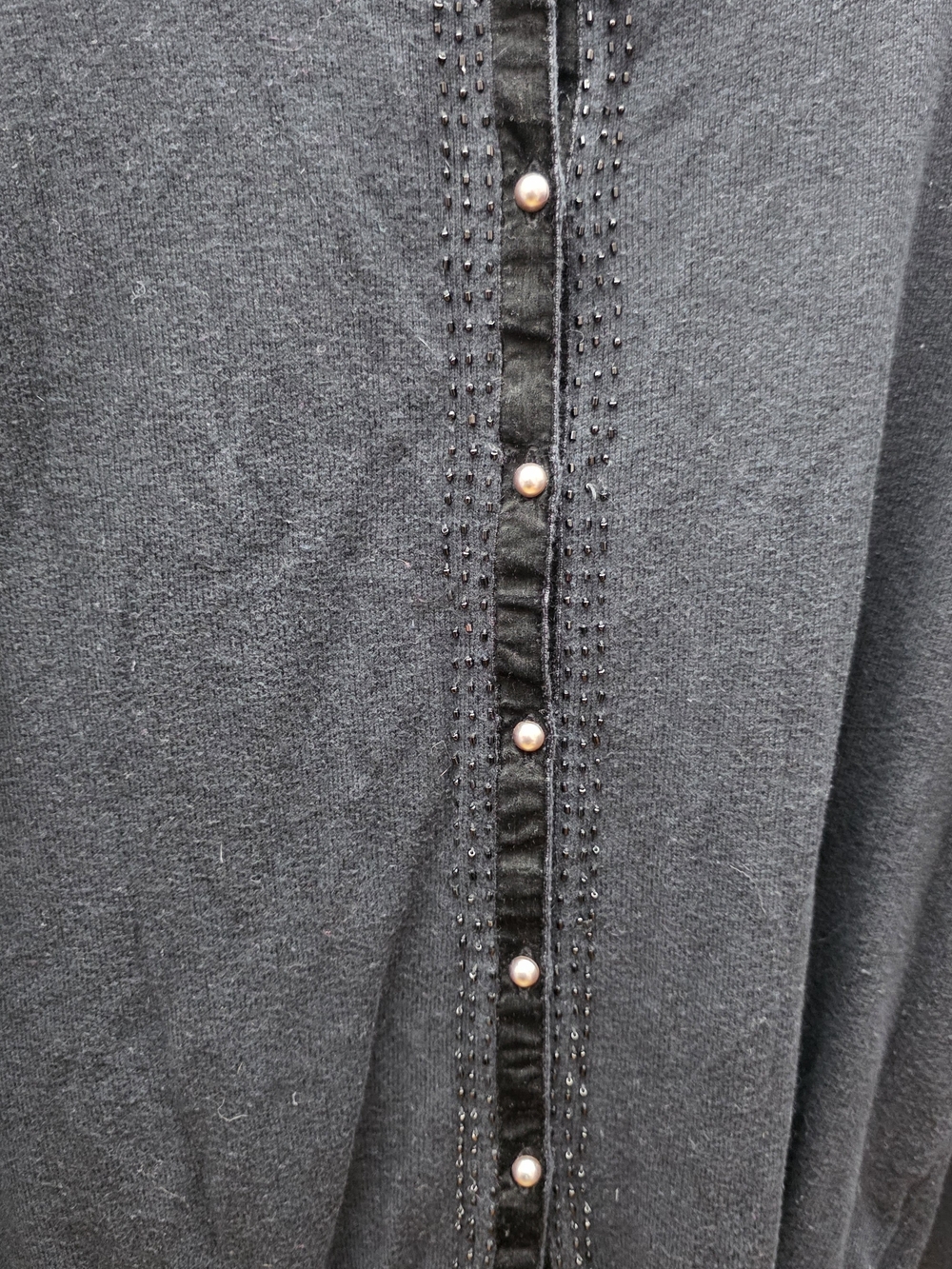 Eddie Bauer Vintage Black Cardigan Cozy Sz Medium - Picture 5 of 6